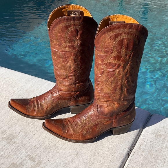 Old Gringo Gold Shimmer Boots Size 9 - Picture 2 of 14